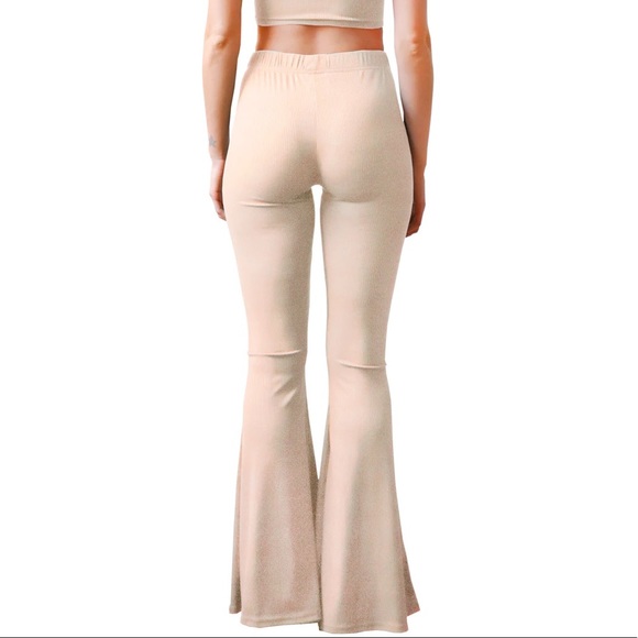 Ribbed bell bottoms - sand beige - Picture 5 of 6